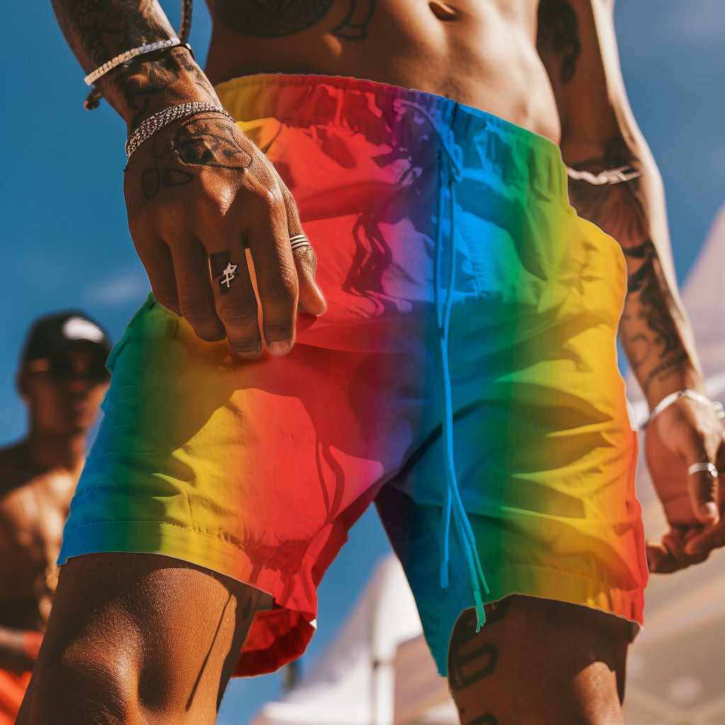 Mens Rainbow Festival Shorts
