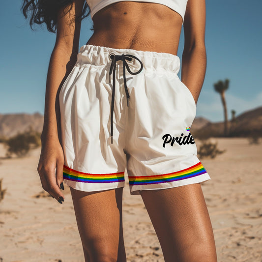 White Pride Crown Rainbow Pride Shorts