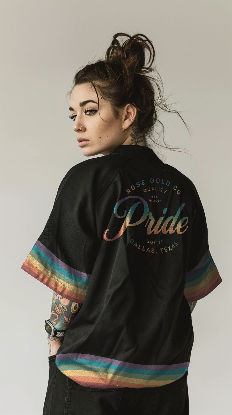 LGBT_Pride-Rainbow LGBT Pride Baseball Jersey - Rose Gold Co. Shop