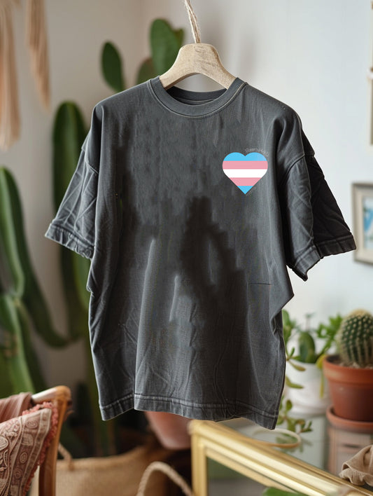 Trans Pride Heart T-Shirt - Rose Gold Co. Shop