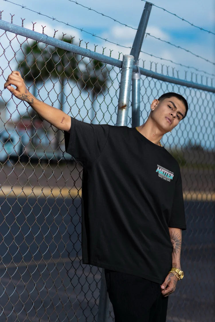 "Trans Lives Matter" racing style tee, view 2 — Rose Gold Co