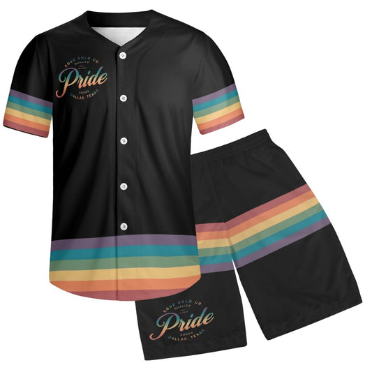 Rainbow LGBT Pride Jersey Set Black - Rose Gold Co. Shop