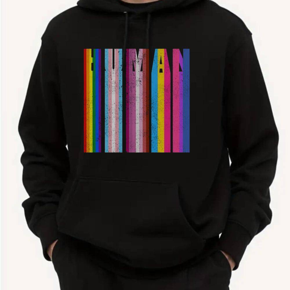 Human Spreading Rainbow Flag hoodie — Rose Gold Co