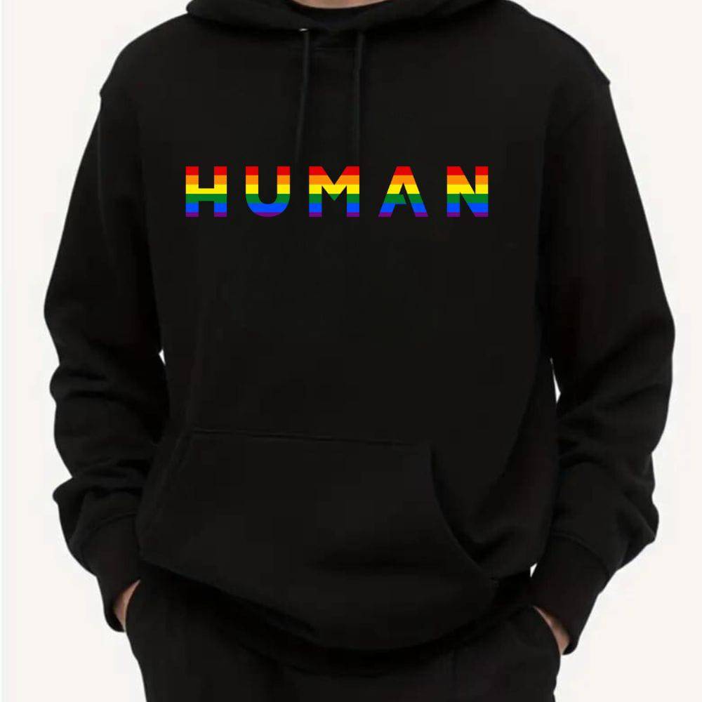Human Rainbow hoodie, view 3 — Rose Gold Co