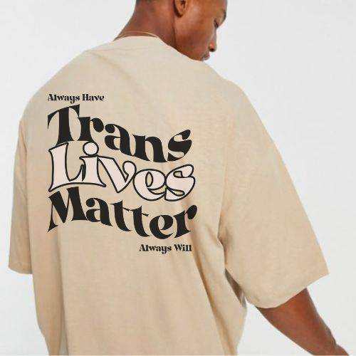 Trans Lives Matter tee, view 3 — Rose Gold Co