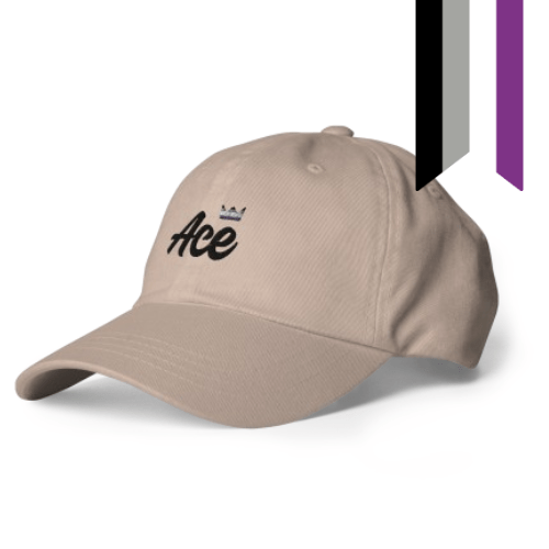 Ace pride crown dad hat, view 3 — Rose Gold Co