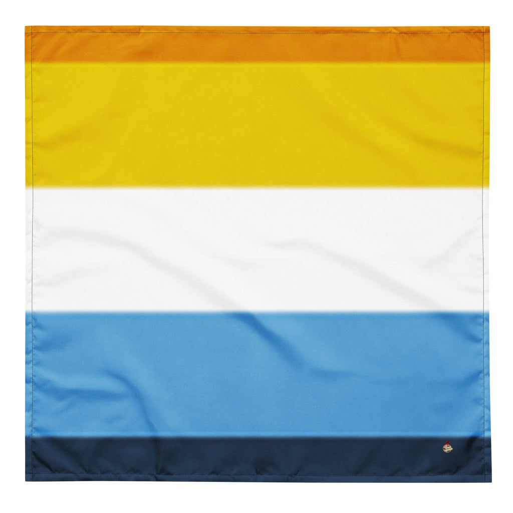 Aroace pride print bandana, front view — Rose Gold Co