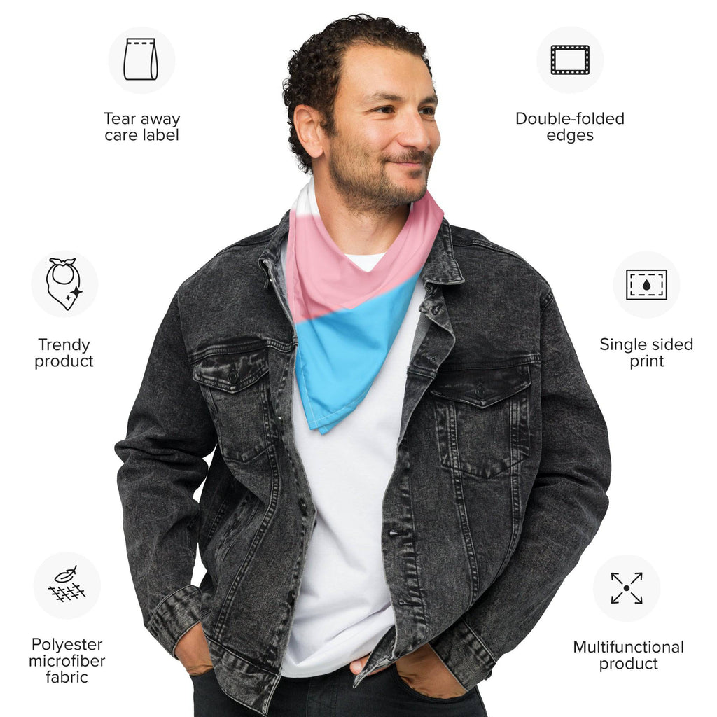Trans pride flag bandana, view 5 — Rose Gold Co