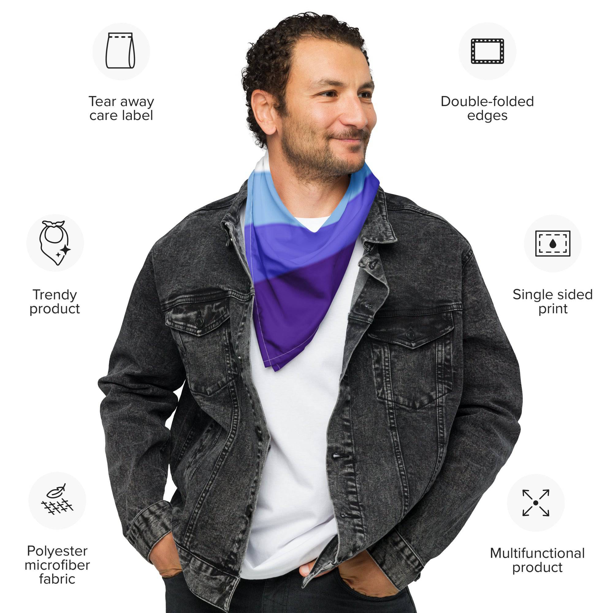 MLM pride flag bandana, view 3 — Rose Gold Co