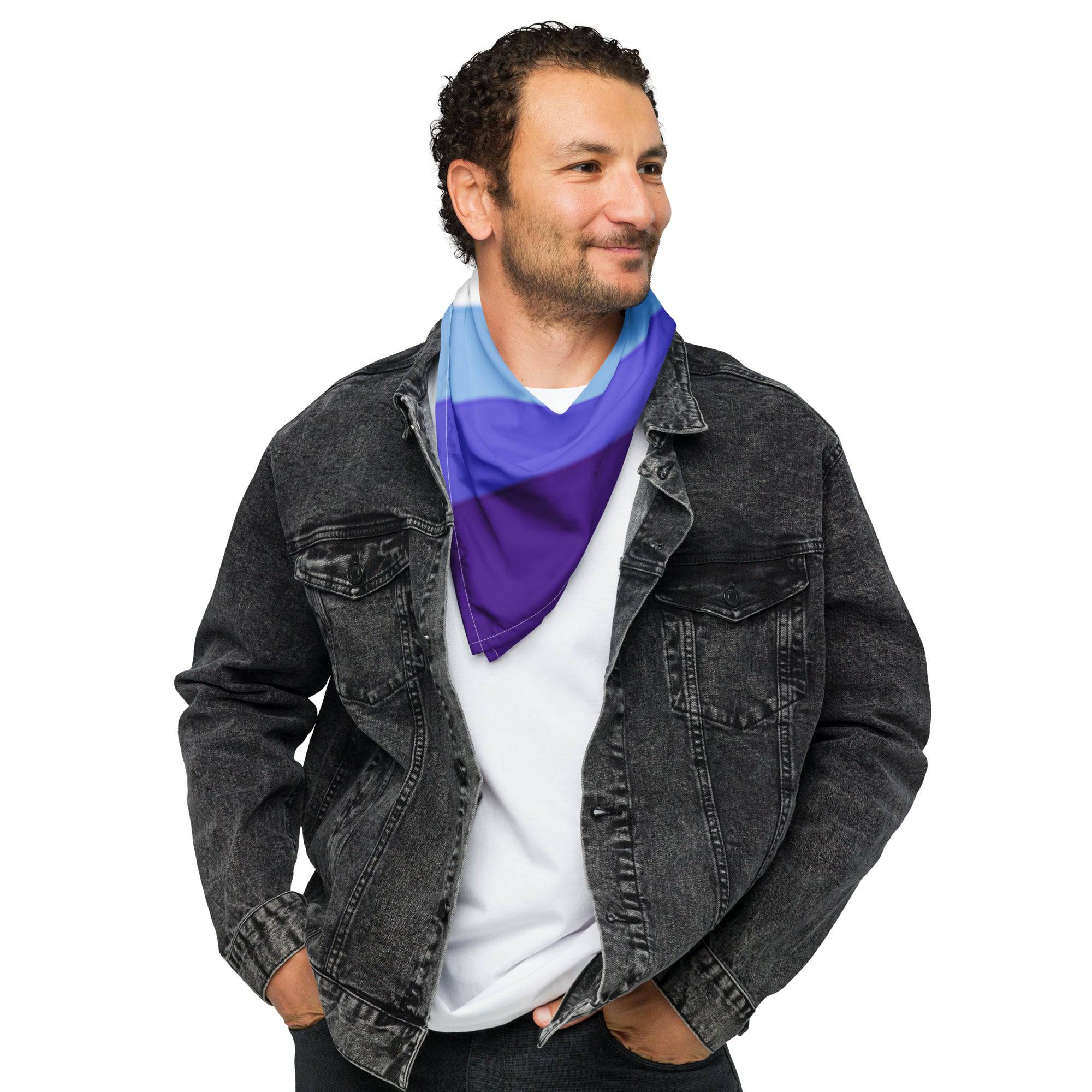 MLM pride flag bandana, view 6 — Rose Gold Co