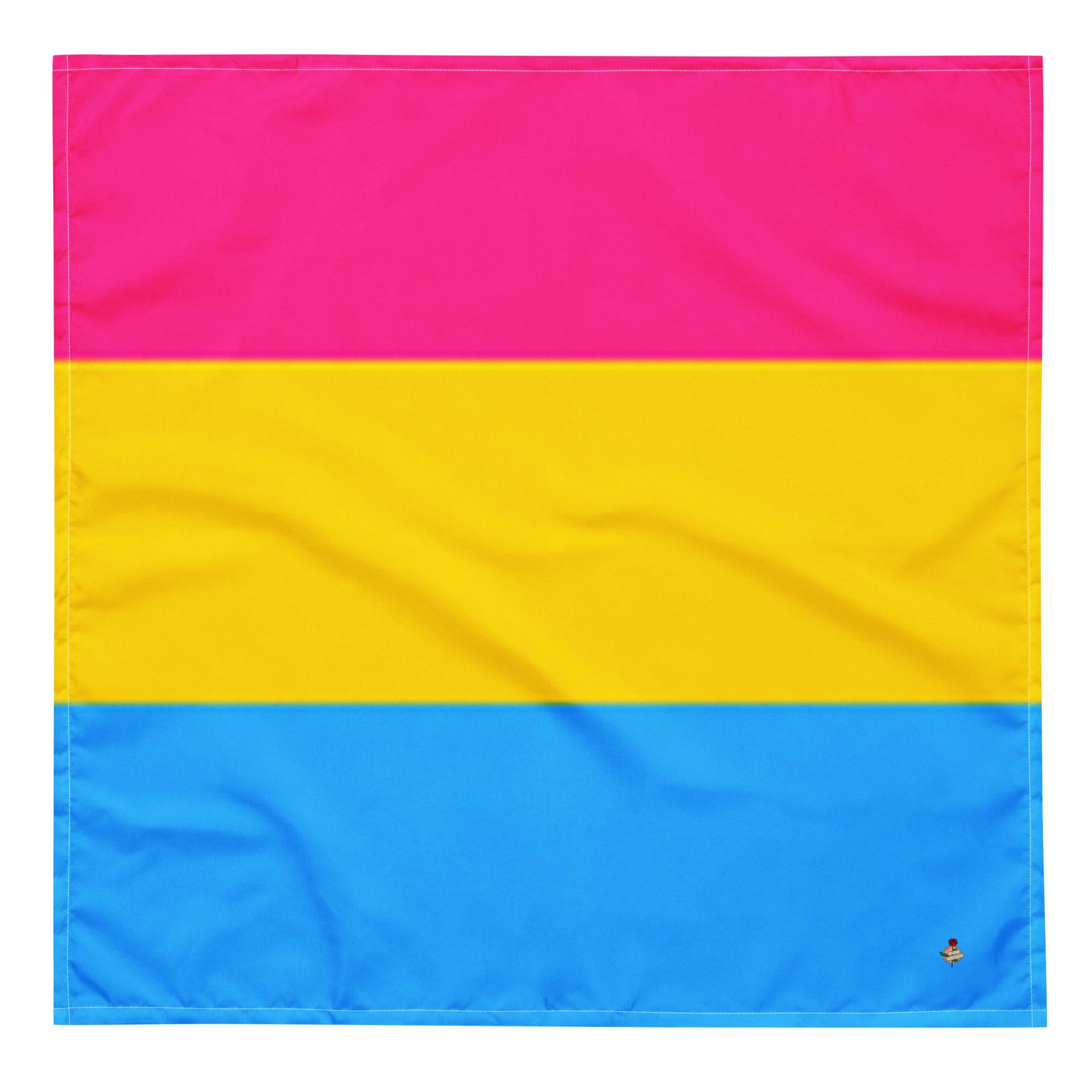 Pansexual pride flag bandana, view 3 — Rose Gold Co