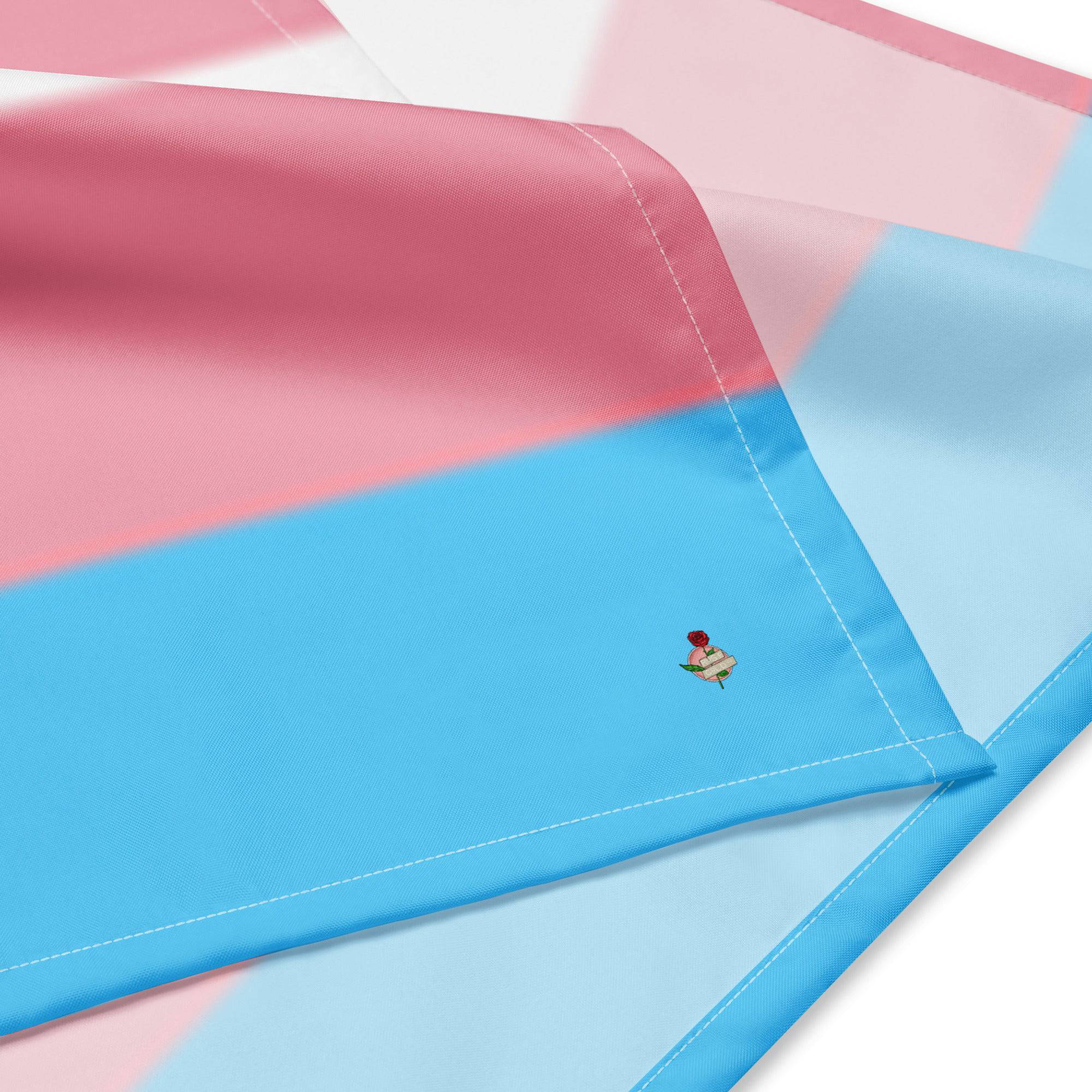 Trans pride flag bandana, view 3 — Rose Gold Co