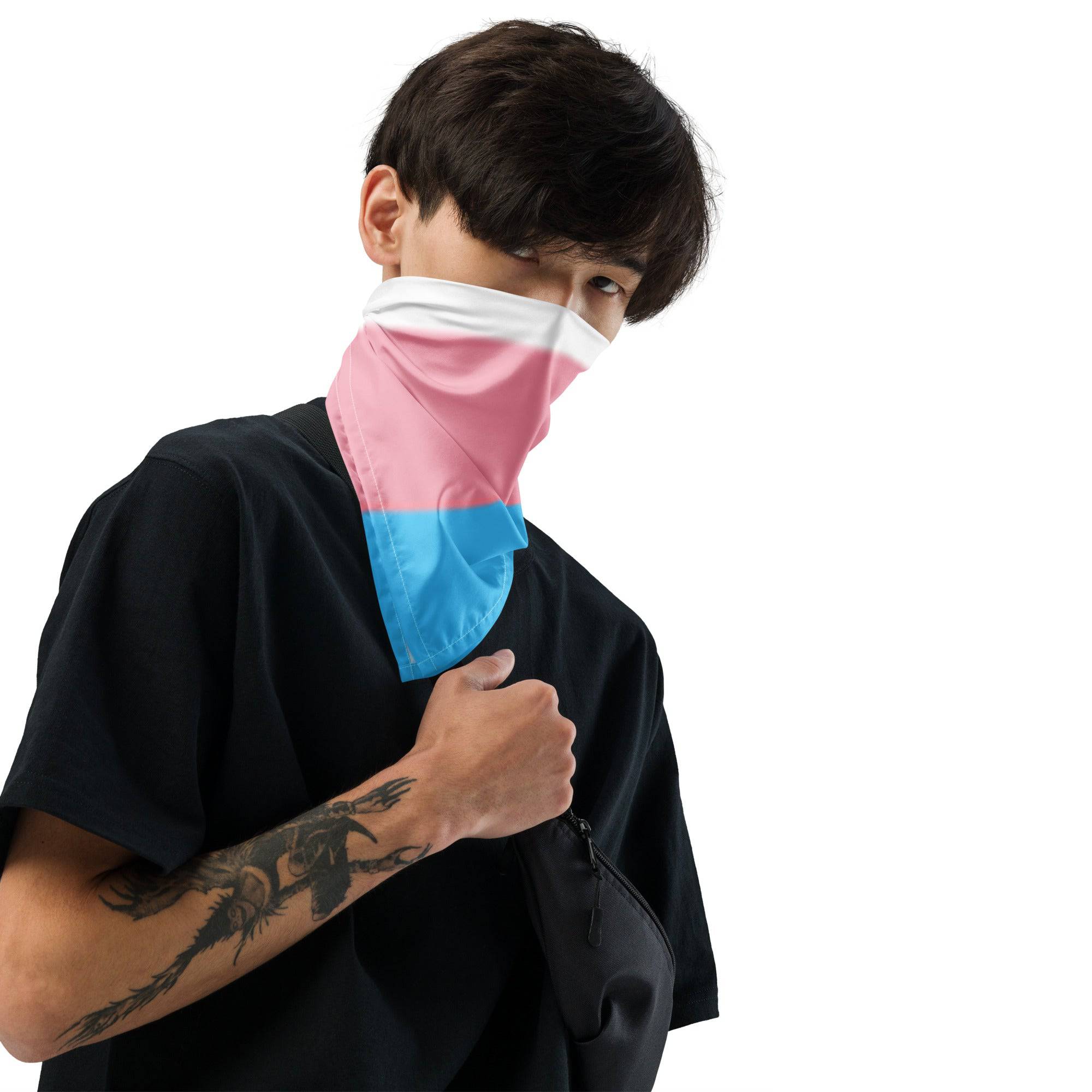 Trans pride flag bandana, view 7 — Rose Gold Co