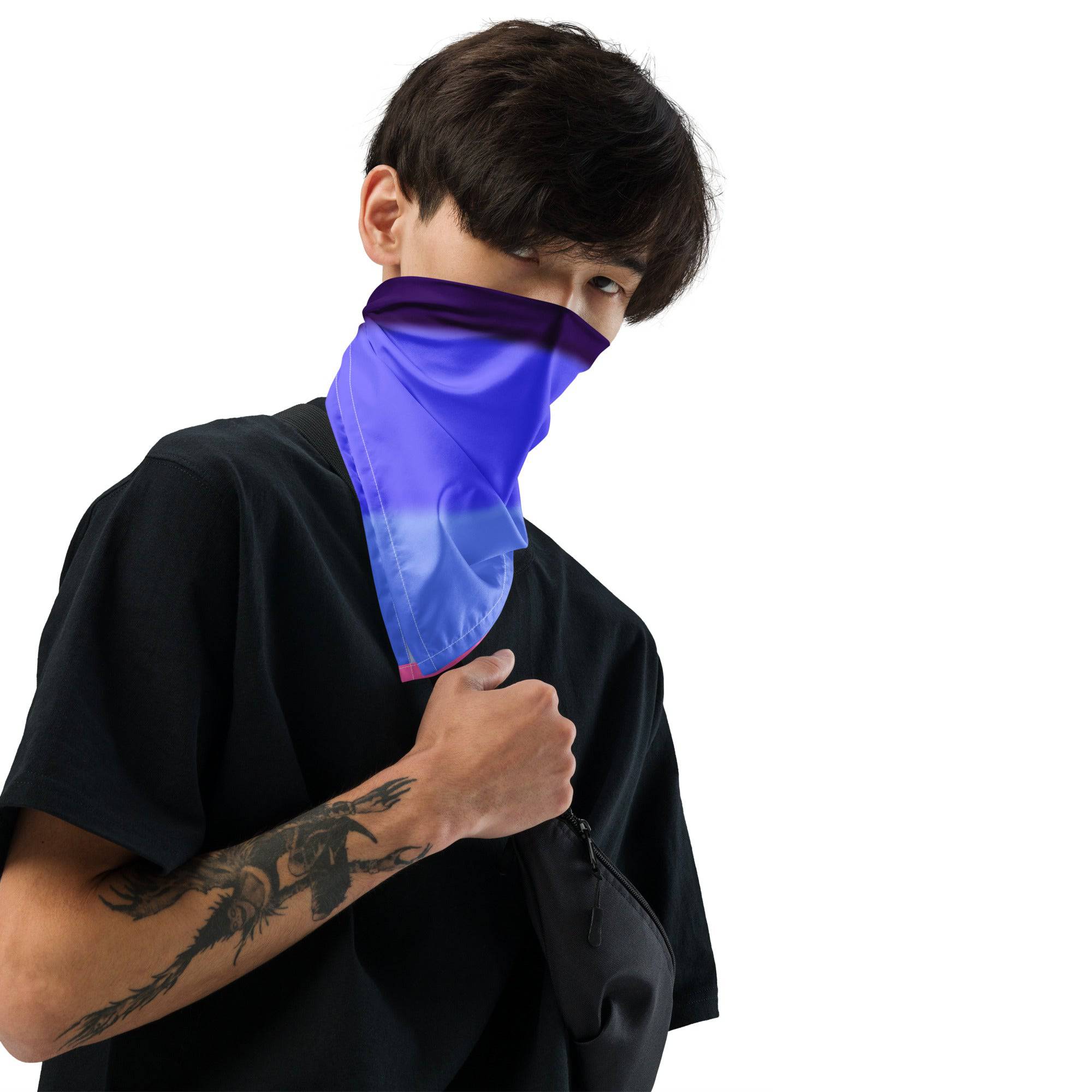 Omni pride flag bandana, front view — Rose Gold Co
