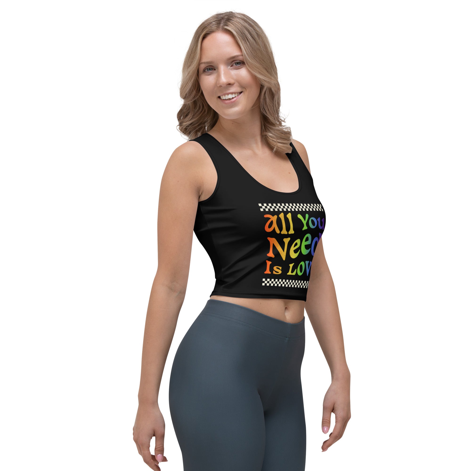 All You Need Is Love fitted crop top, view 6 — Rose Gold Co