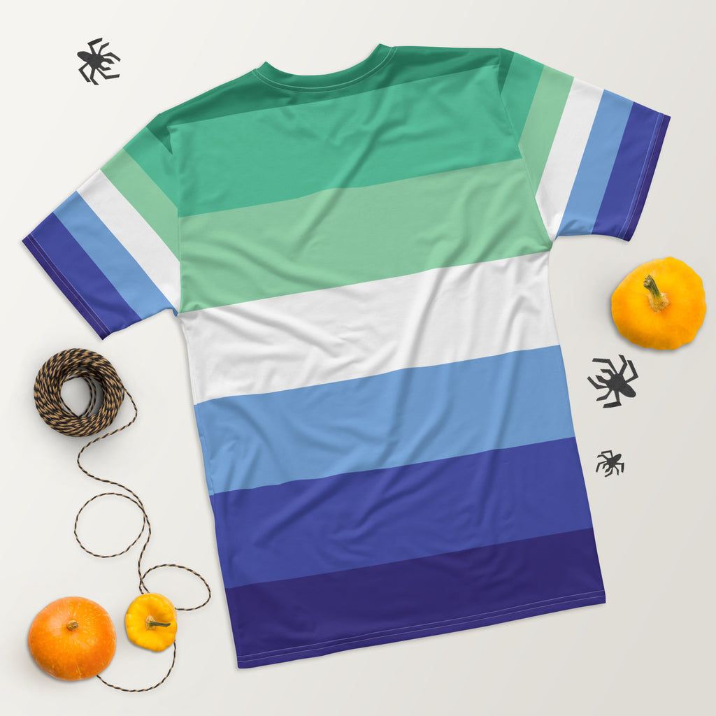 MLM pride flag all-over print tee, view 7 — Rose Gold Co