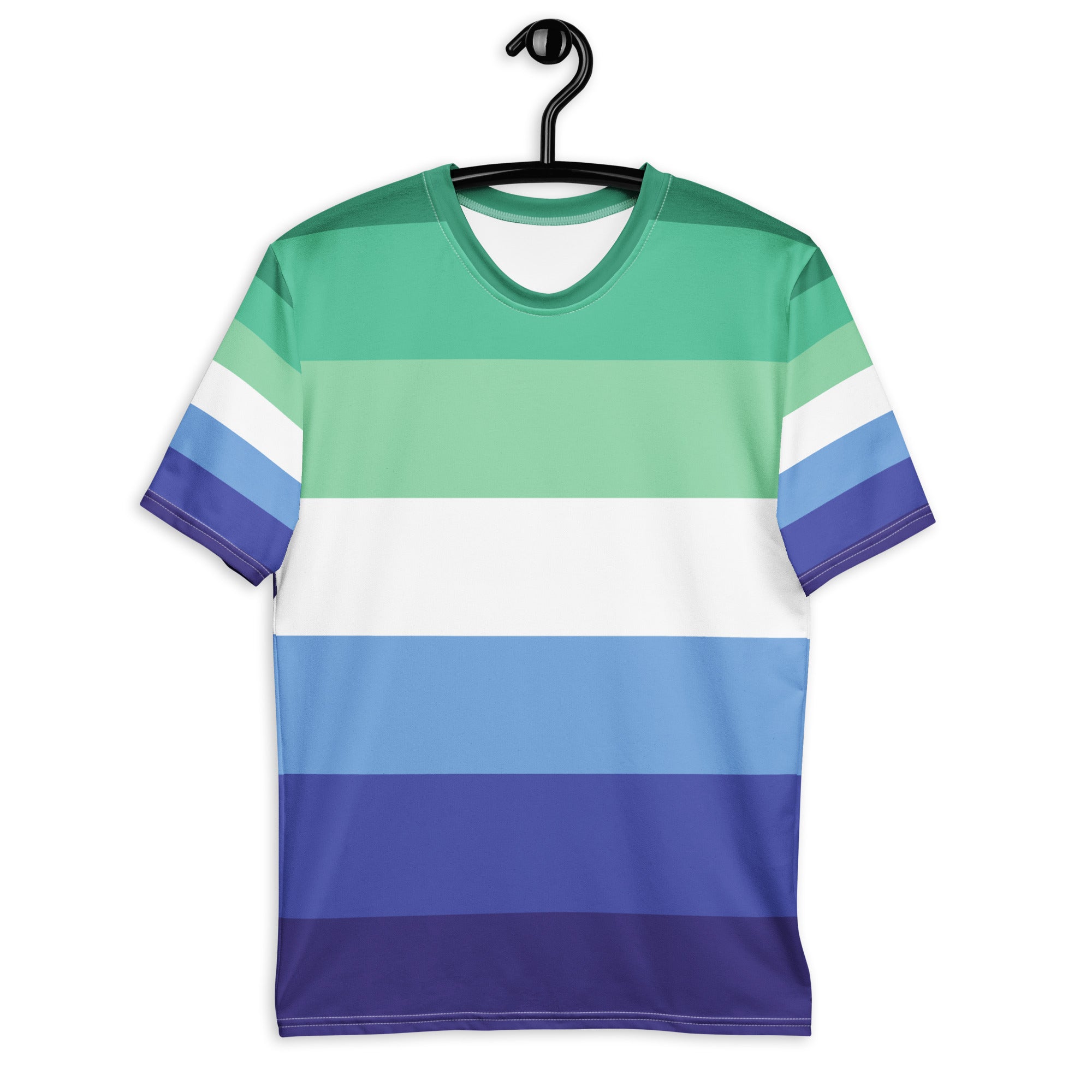 MLM pride flag all-over print tee, view 3 — Rose Gold Co