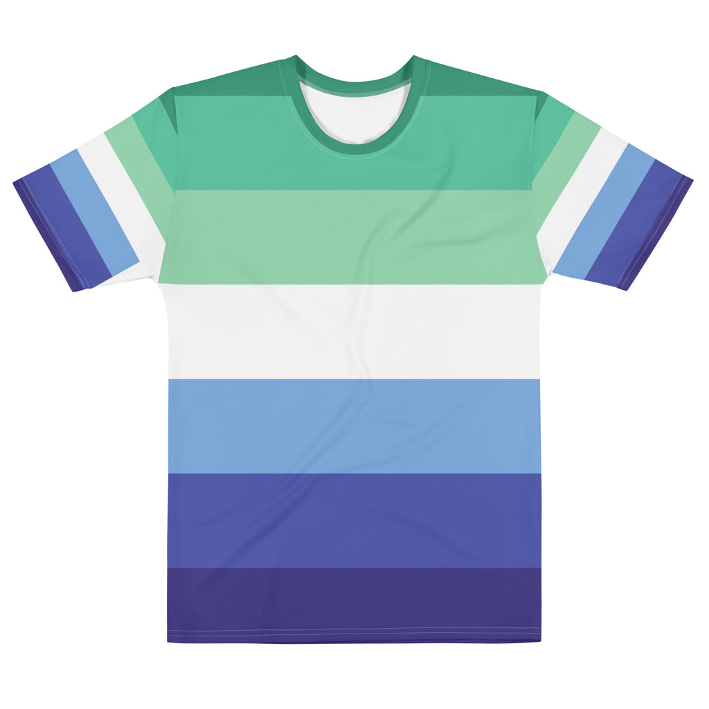 MLM pride flag all-over print tee, view 4 — Rose Gold Co