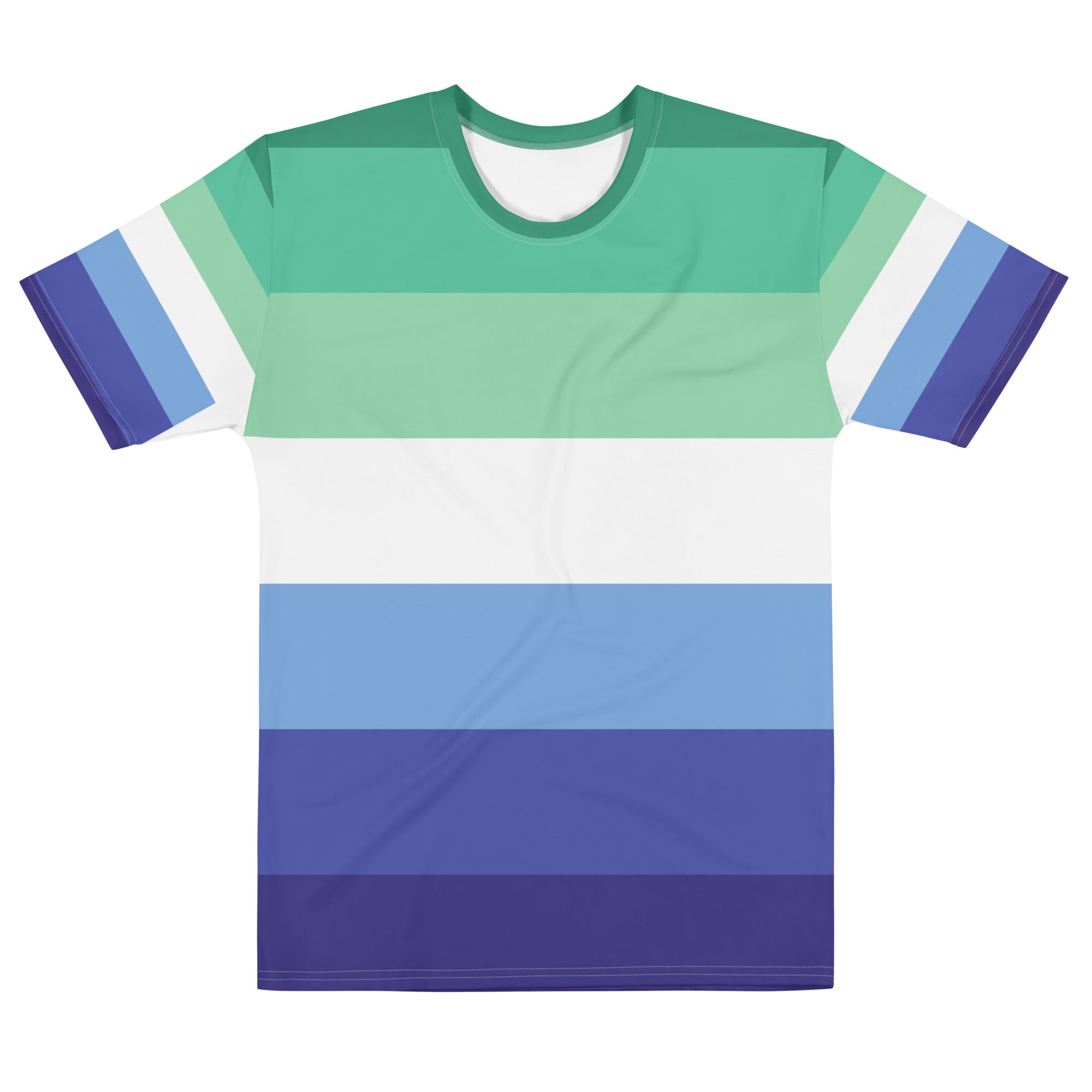 MLM pride flag all-over print tee, view 4 — Rose Gold Co