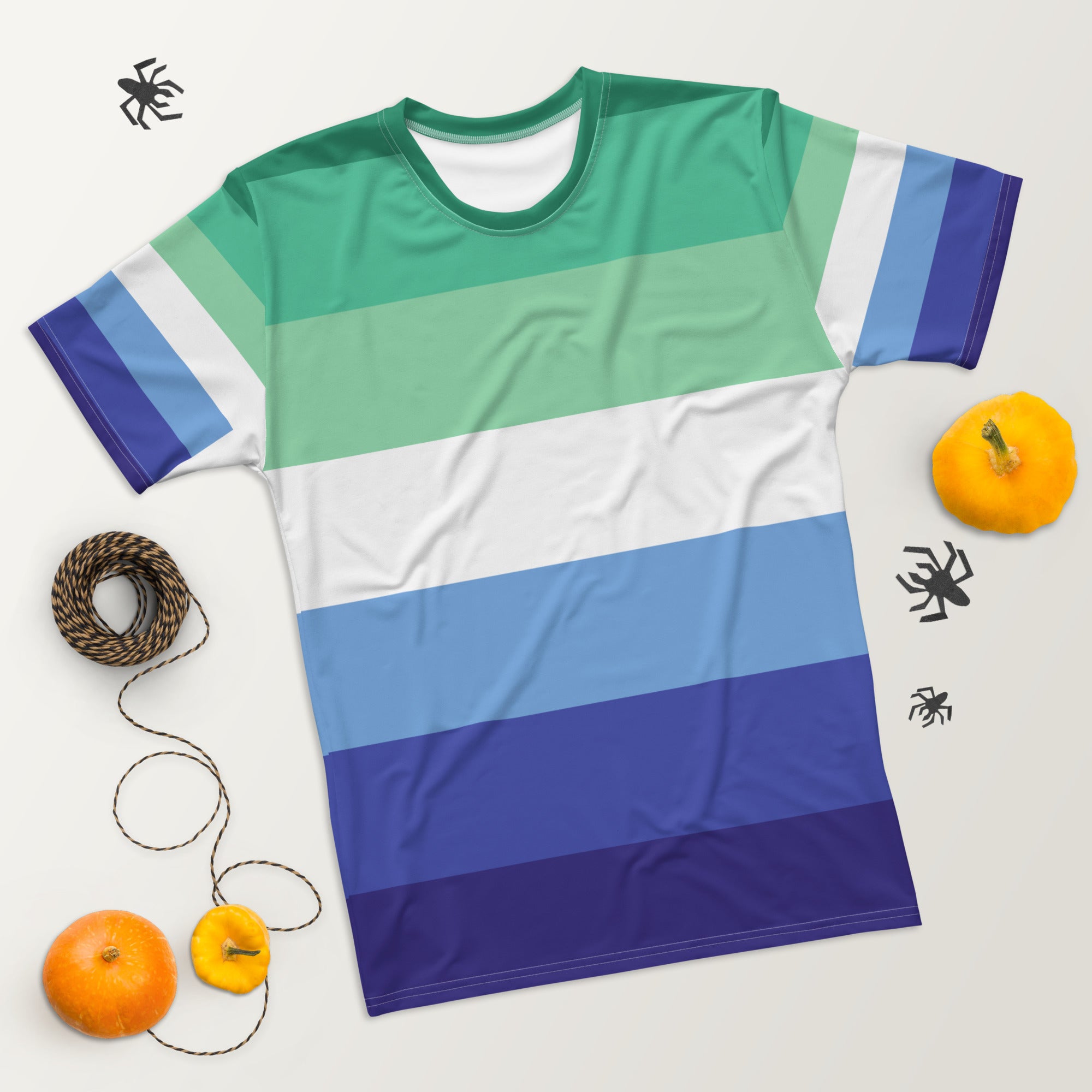 MLM pride flag all-over print tee, view 5 — Rose Gold Co