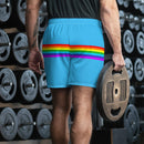 Rainbow Stripe Pride Shorts in Blue - Rose Gold Co. Shop