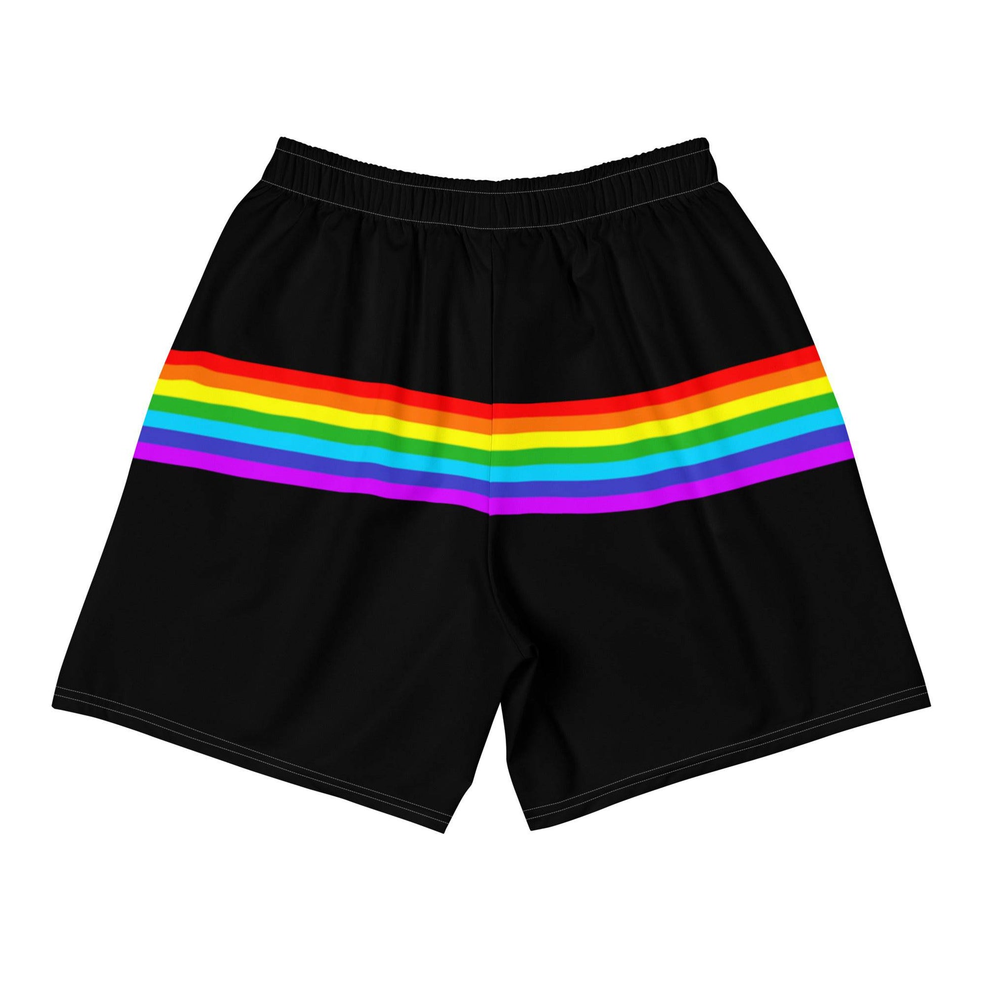 Rainbow Stripe Pride Shorts in Black - Rose Gold Co. Shop