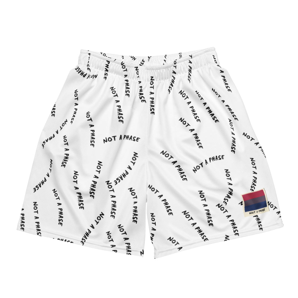 Not A Phase bisexual pride mesh shorts — Rose Gold Co