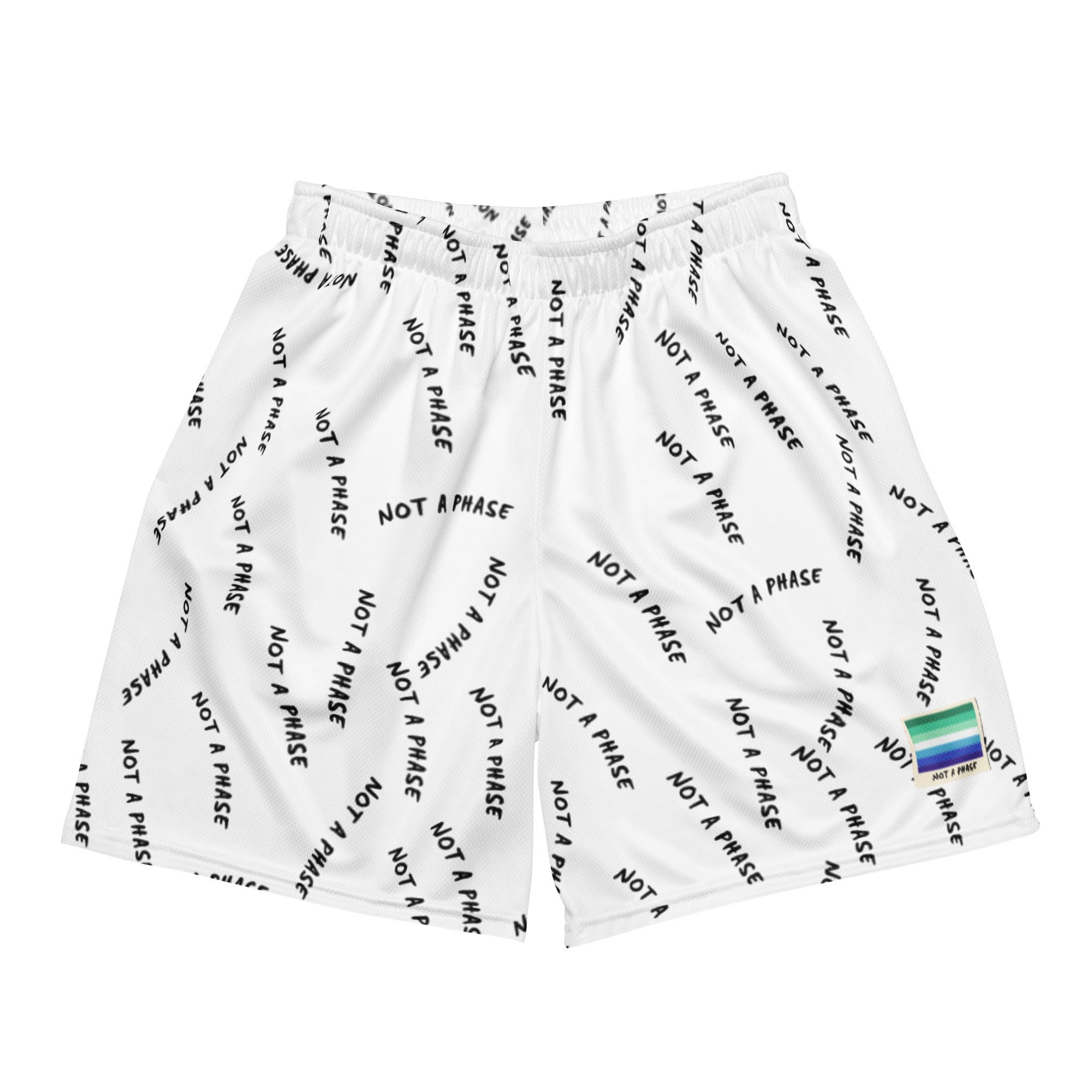 Not A Phase MLM pride mesh shorts — Rose Gold Co