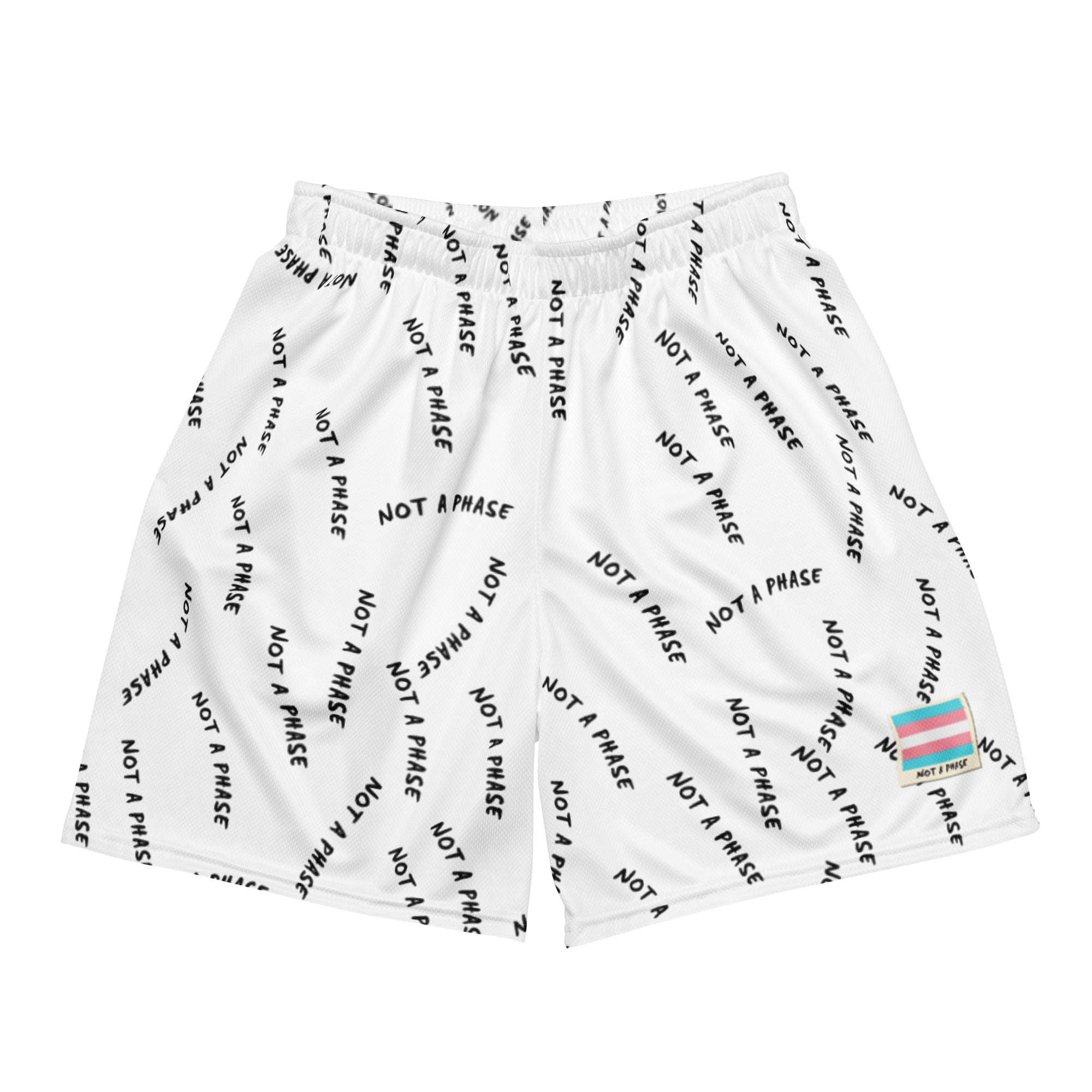 Not A Phase trans pride mesh shorts — Rose Gold Co