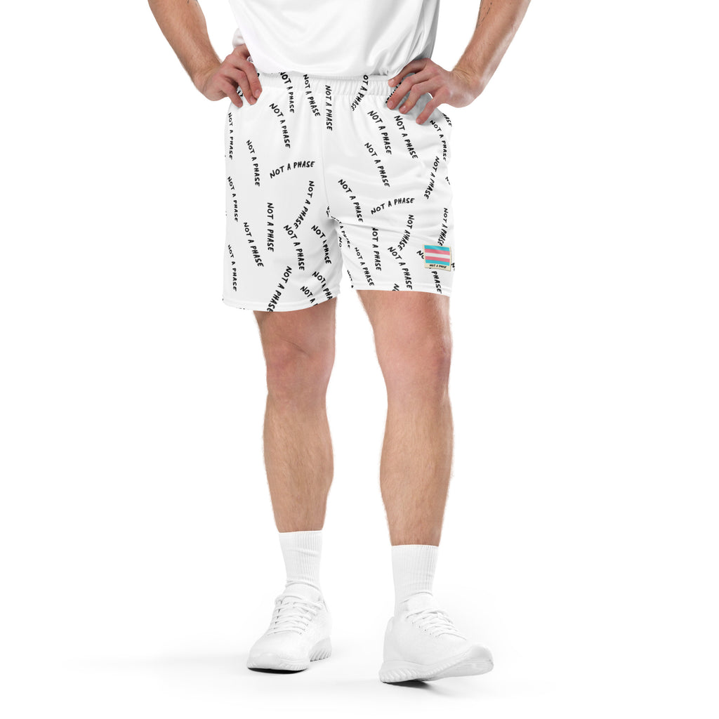 Not A Phase trans pride mesh shorts, view 5 — Rose Gold Co
