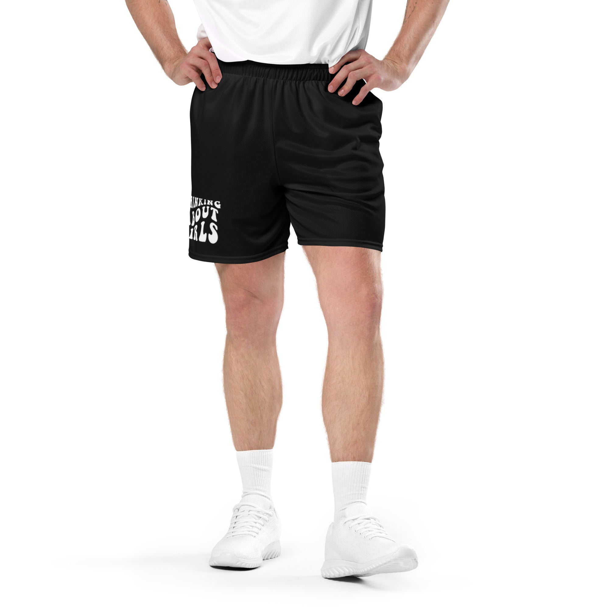 Thinking About Girls mesh shorts, view 6 — Rose Gold Co