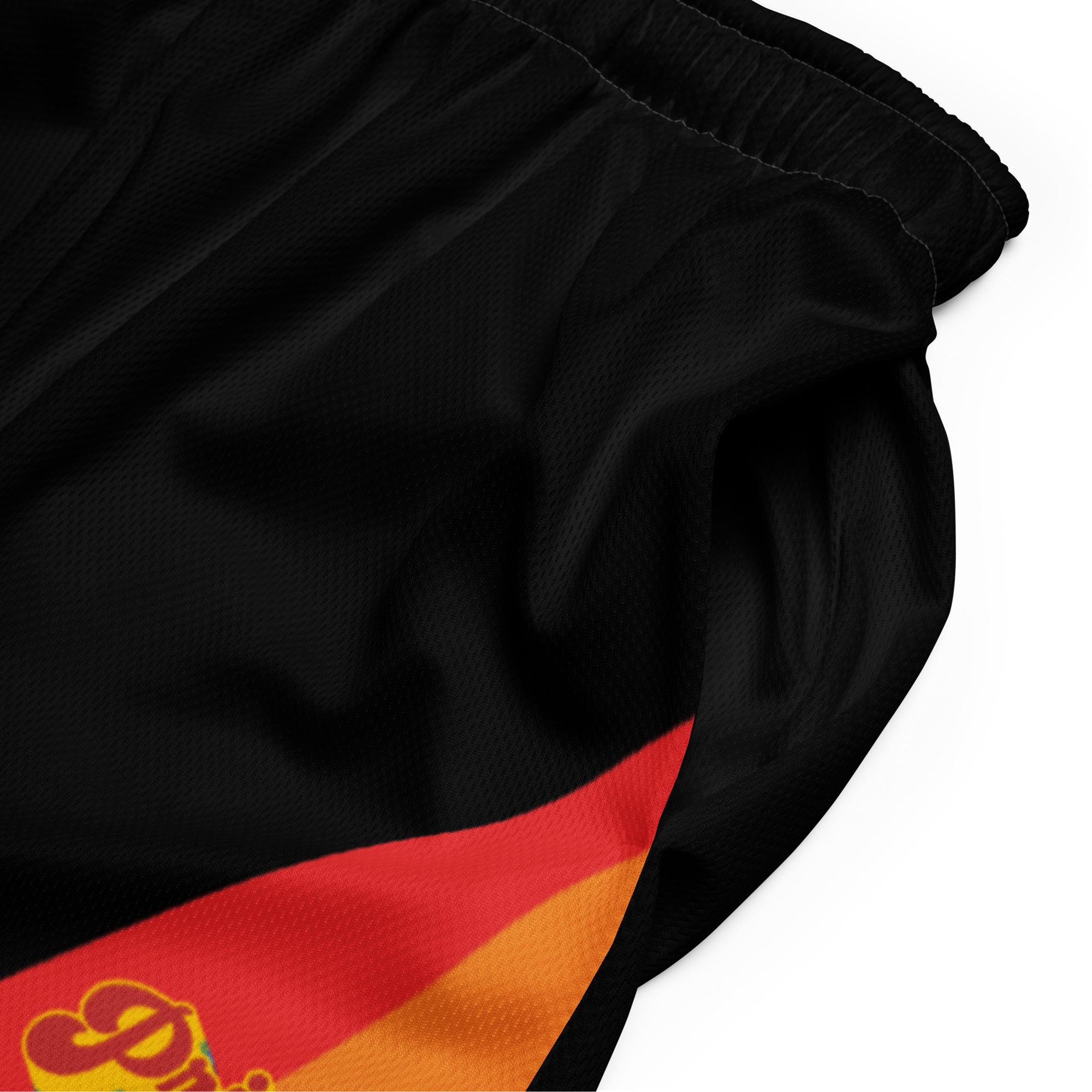 Retro rainbow pride mesh shorts, view 3 — Rose Gold Co