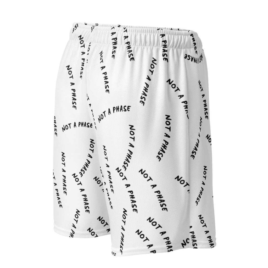 Not A Phase bisexual pride mesh shorts, view 4 — Rose Gold Co