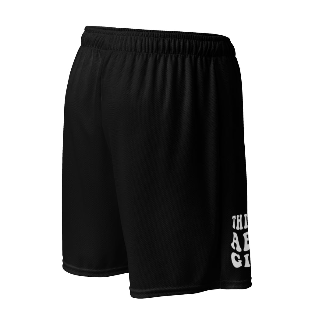 Thinking About Girls mesh shorts, view 3 — Rose Gold Co
