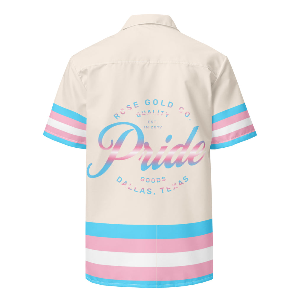 Trans pride tan baseball jersey, view 5 — Rose Gold Co