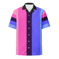Omnisexual pride flag Hawaiian button-up shirt, view 3 — Rose Gold Co