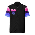Omnisexual pride heart Hawaiian button-up shirt, view 2 — Rose Gold Co