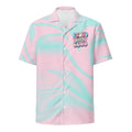 Transgender FTM pride Hawaiian shirt, front — Rose Gold Co
