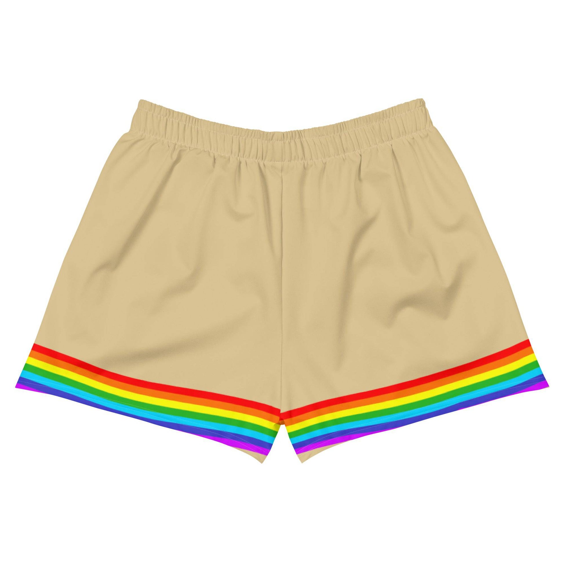Tan Rainbow Pride Athletic Shorts - Rose Gold Co. Shop