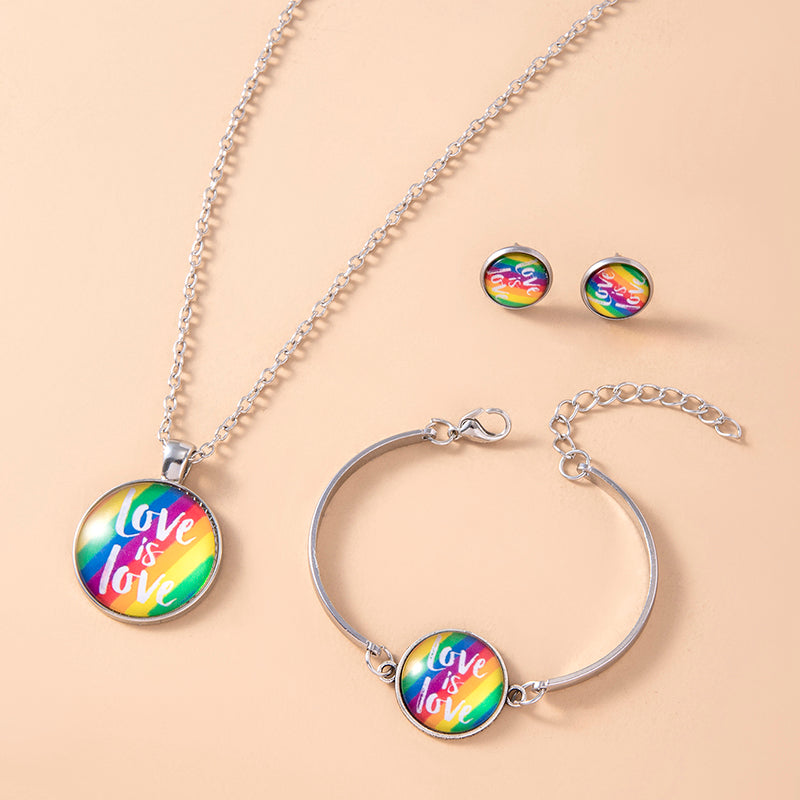 LGBT Pride Love Is Love Jewelry Set - Rose Gold Co. Shop