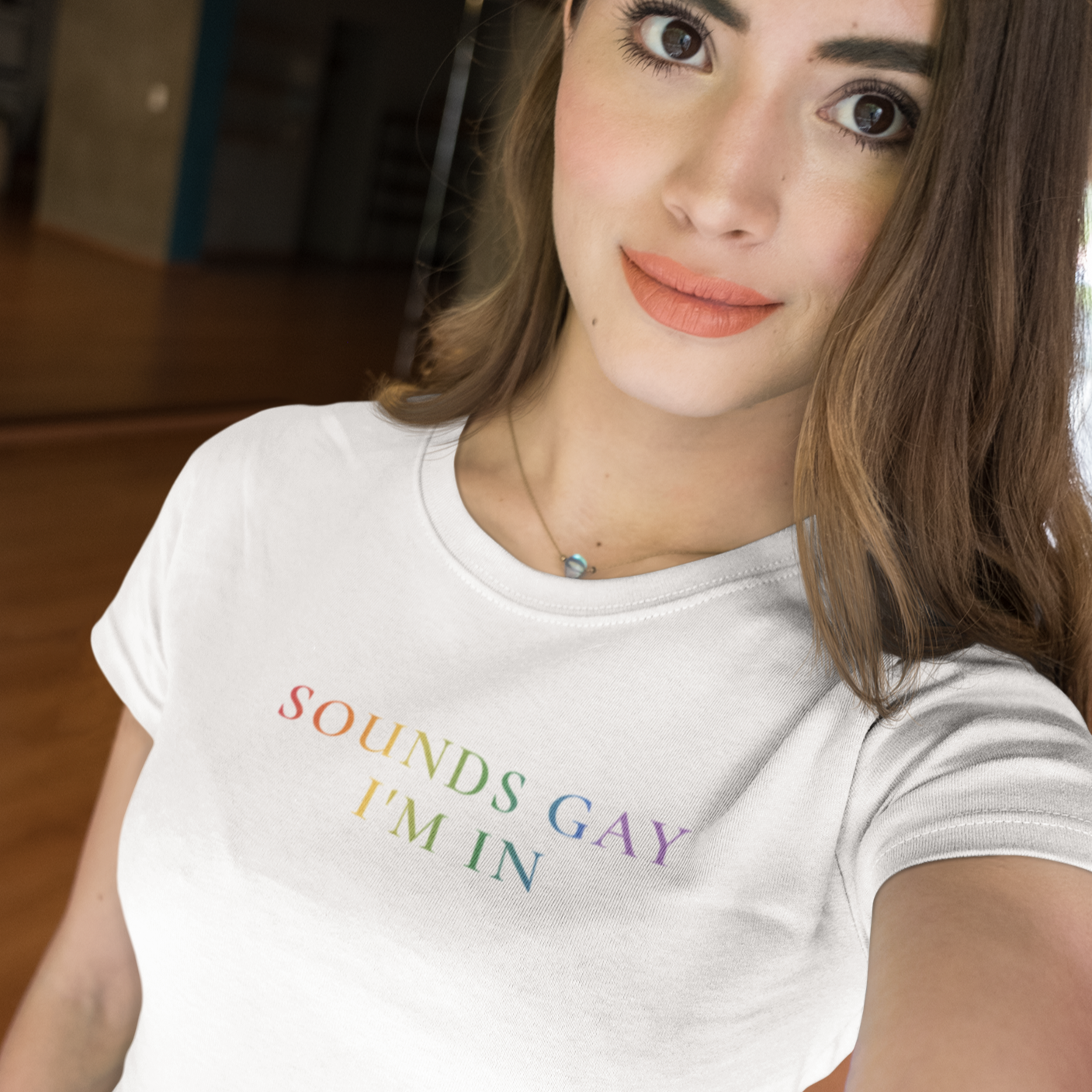 Sounds Gay I'm In Rainbow Font T-Shirt