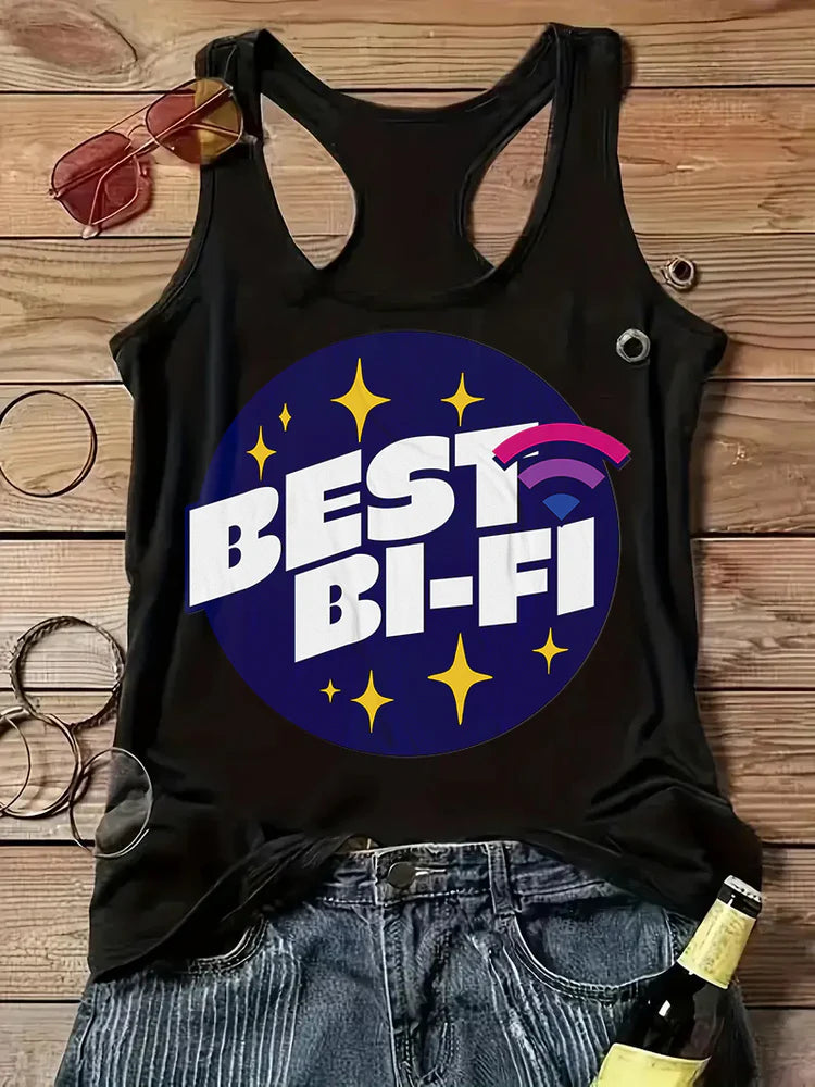 Best Bi-Fi bisexual pride tank top, view 2 — Rose Gold Co