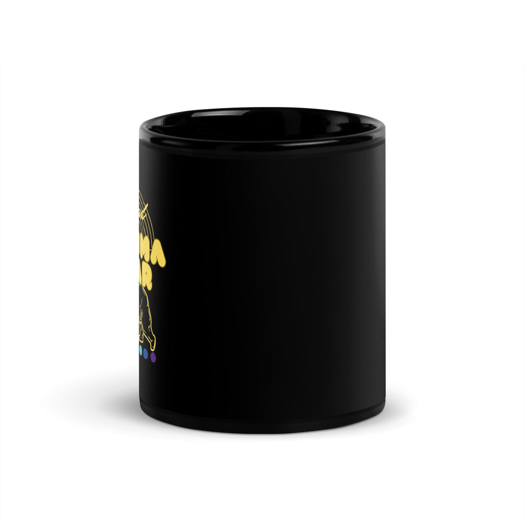 Proud Mama Bear black glossy mug, view 3 — Rose Gold Co