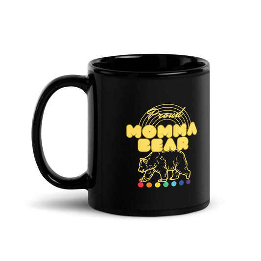 Proud Mama Bear Black Glossy Mug - Rose Gold Co. Shop
