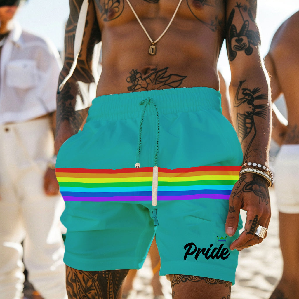 LGBT_Pride-Blue Mens All Over Print Board Shorts - Rose Gold Co. Shop