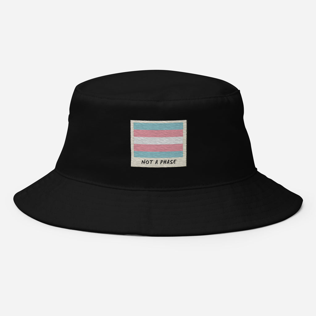 Not A Phase trans pride bucket hat — Rose Gold Co