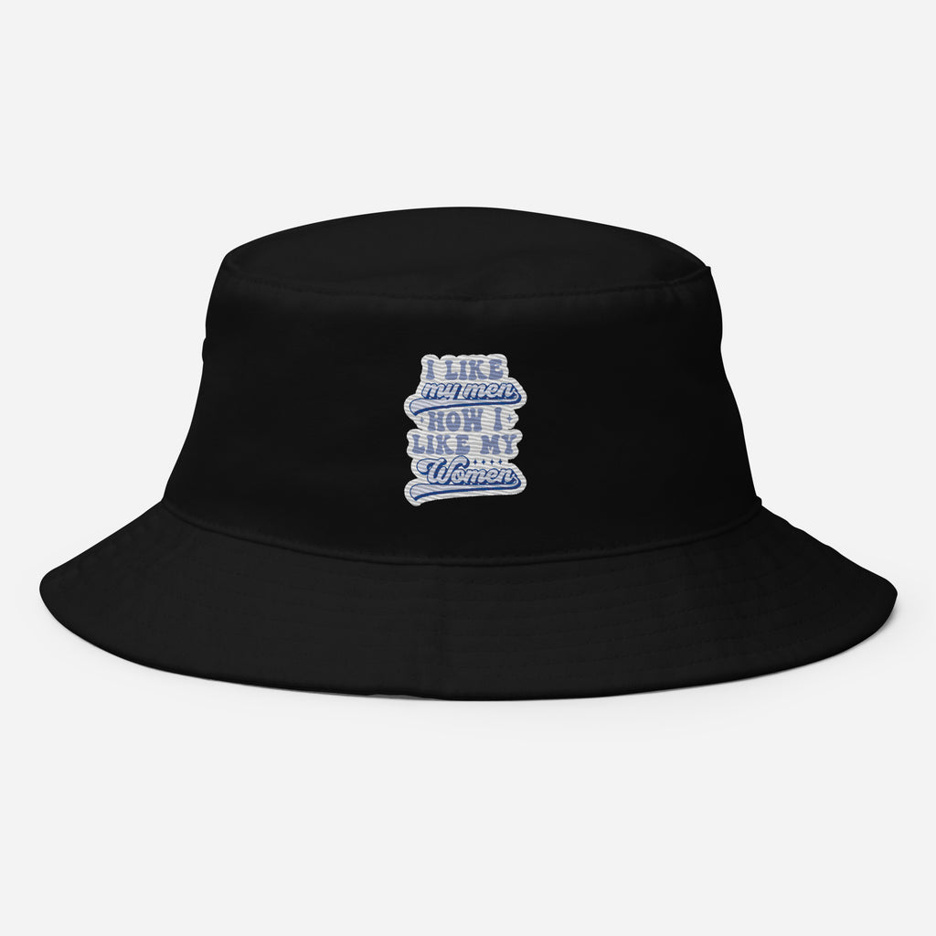 I Like My Men How I Like My Women bucket hat, back view — Rose Gold Co