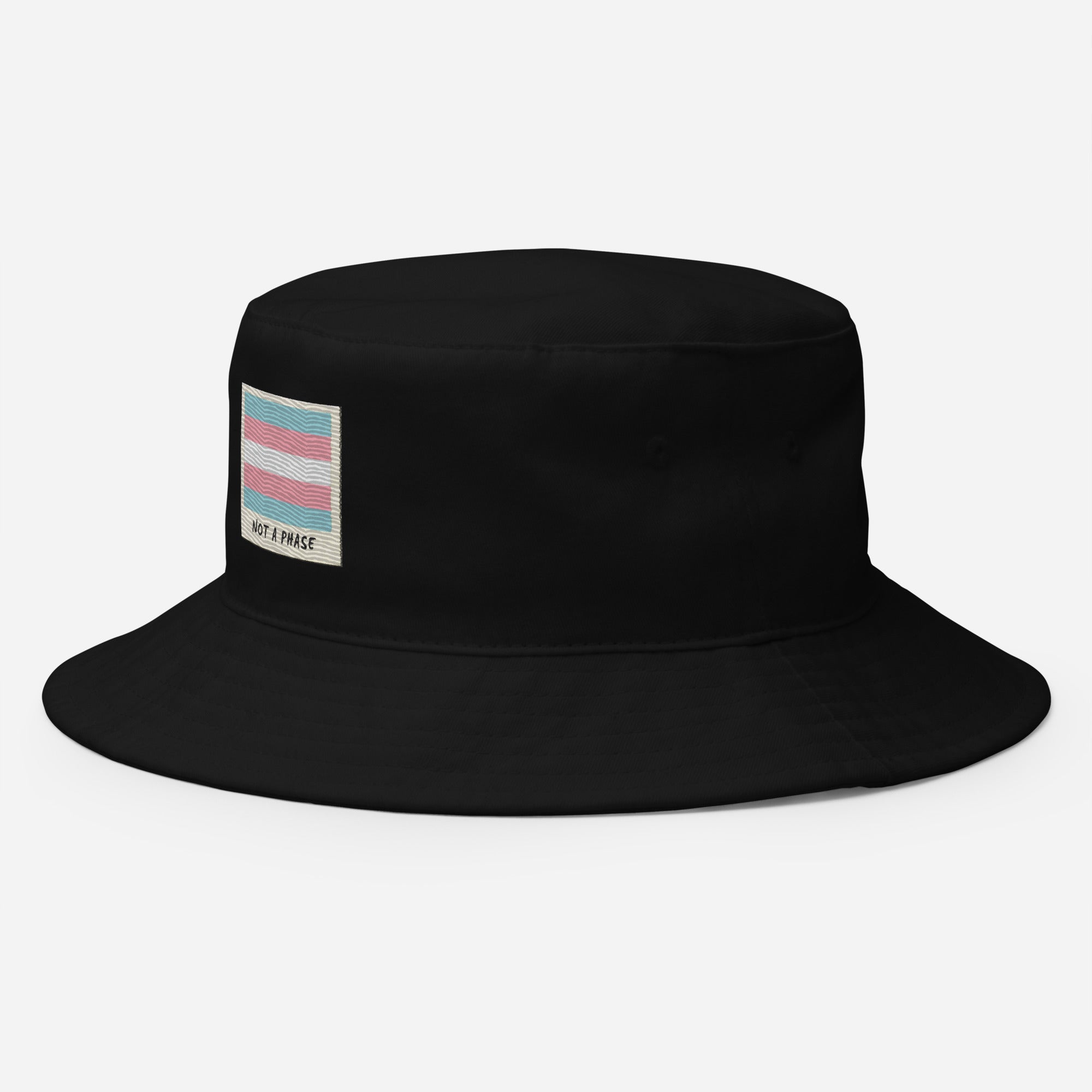 Not A Phase trans pride bucket hat, view 2 — Rose Gold Co