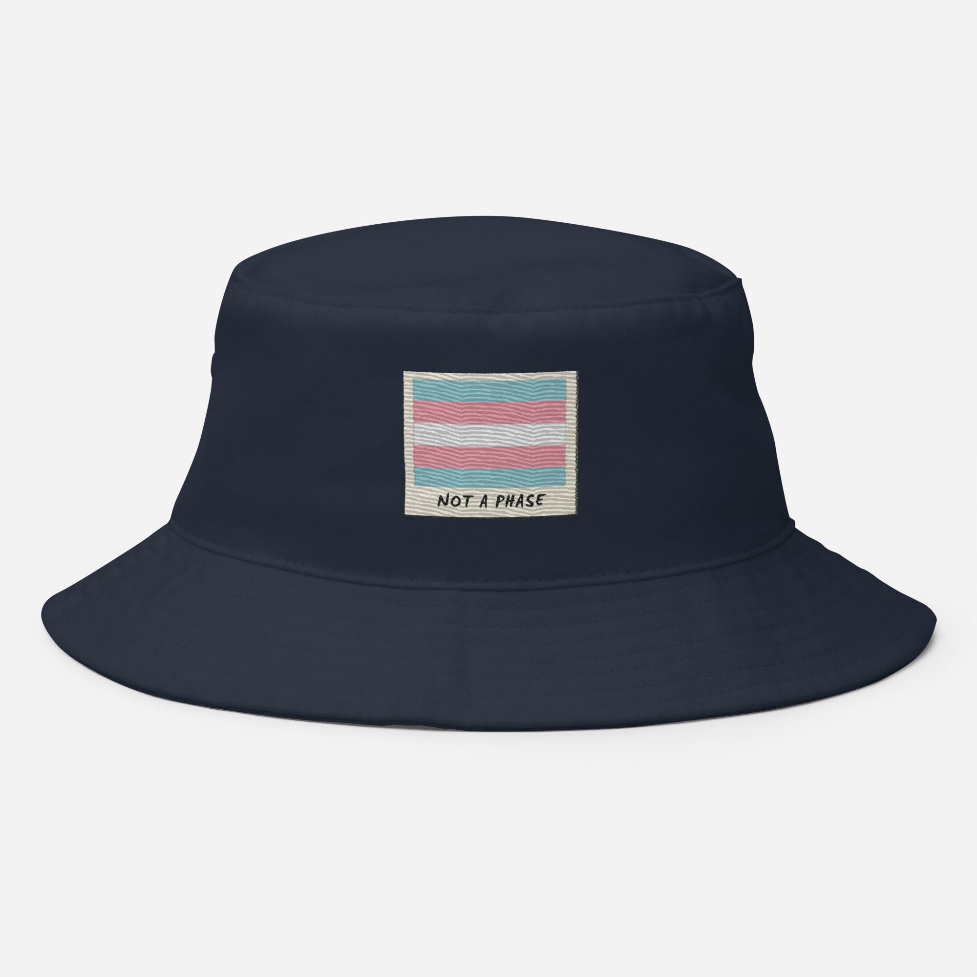 Not A Phase trans pride bucket hat, view 3 — Rose Gold Co