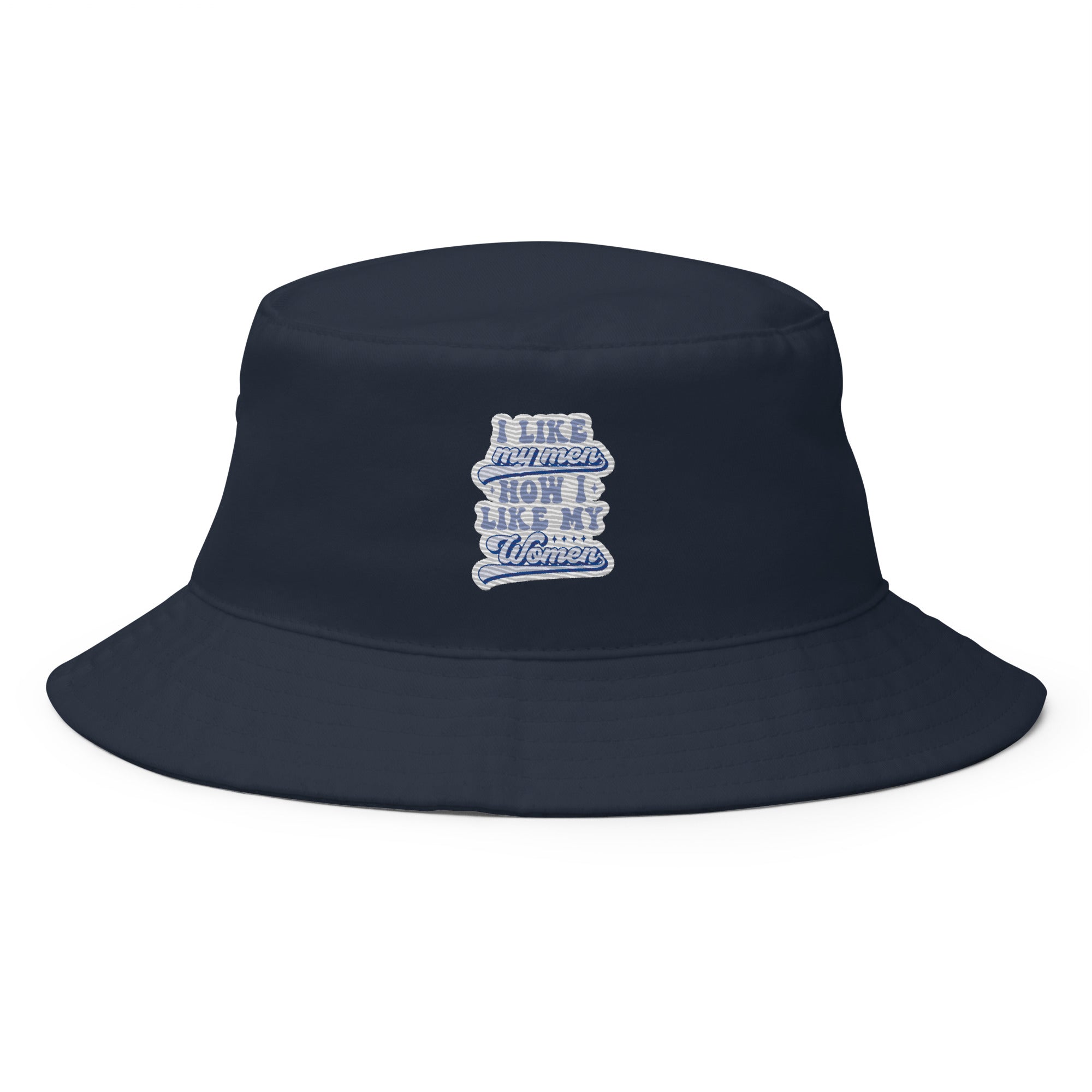 I Like My Men How I Like My Women bucket hat, detail view — Rose Gold Co